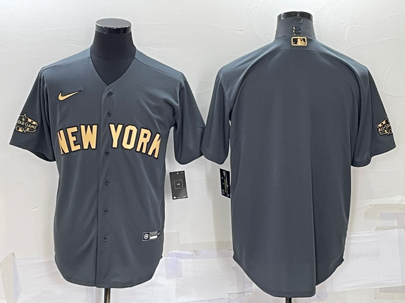 Men's New York Yankees Dark Gray Blank Jersey